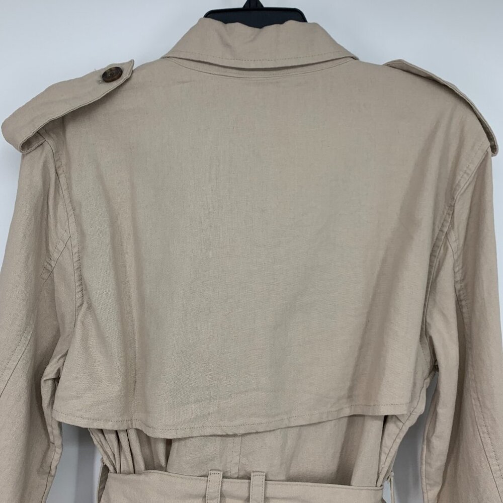 A New Day Trench Coat Linen Blend Double Breasted Jacket NWT - Picture 10 of 11